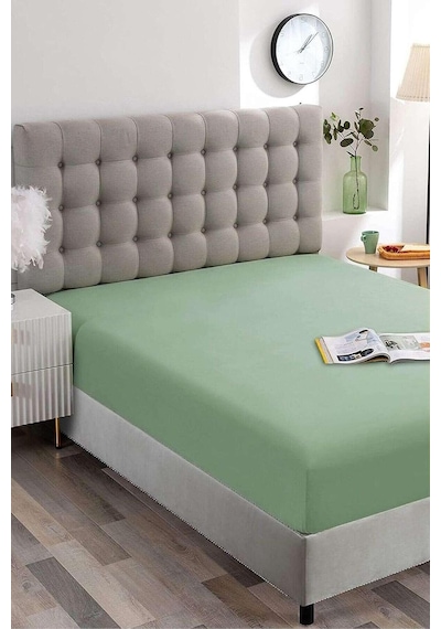 Yeşil Pamuklu Tek Kişilik Lastikli Çarşaf 100x200 Çok Renkli