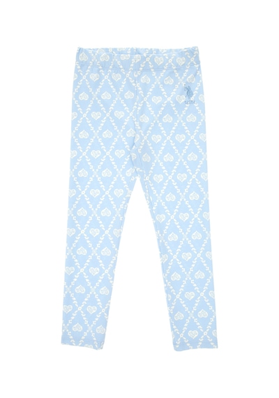 U.S. Polo Assn. Kız Çocuk Açık Mavi Kalp Desenli İnterlok Eşofman Altı 50306278-VR003
