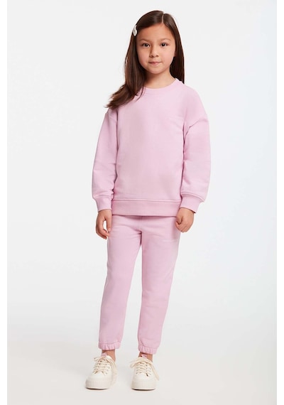 Grimelange Grımelange Jabor Kız Çocuk Nakışlı Bisiklet Yaka Comfort Pembe Eşofman Takımı Pembe