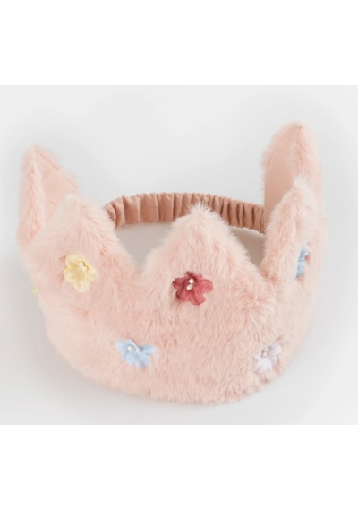 Meri Meri - Peluş Pembe Taç Çok Renkli