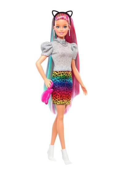 Grn81 Barbie. Leopar Desenli Saçlar    Bebeği