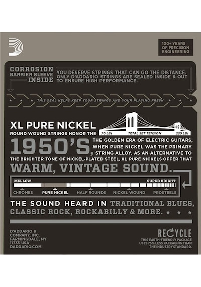 D'addario Epn115 Pure Nickel. Blues/Jazz Rock. 11-48 Takım Tel El