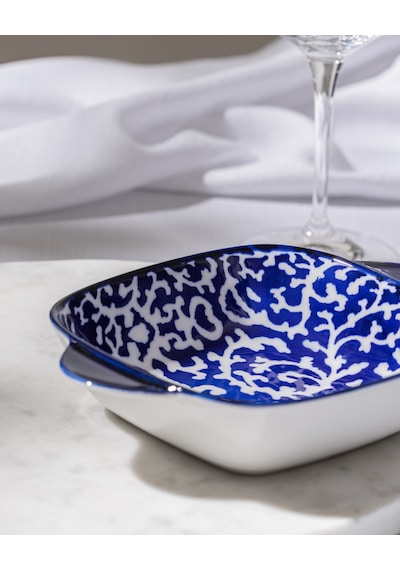 Madame Coco Reve Bleu Reneta Kare Tabak - 17 Cm - Mavi/beyaz 8684427225752 Çok Renkli