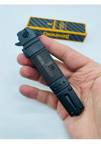 Browning Marka Siyah Yarıotomatik Kamp Çakı //s11 -22cm Siyah