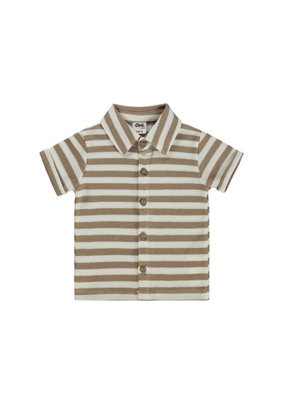 Civil Baby Çizgili 6-18 Ay Gömlek - Kahverengi