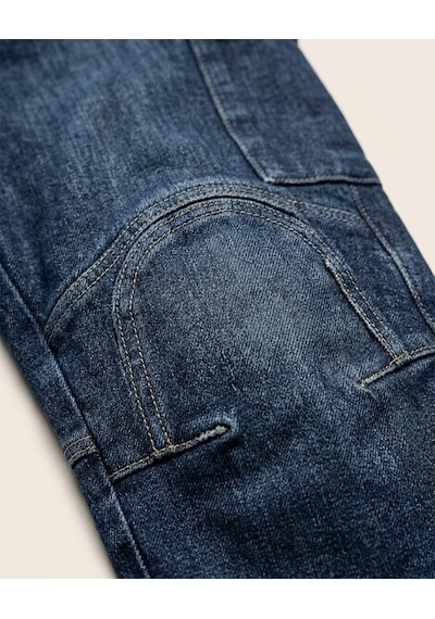 Durt Koyu Mavi Jean Motosiklet Pantolonu Lacivert