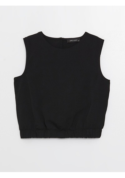 Lcw Vision Siyah Bisiklet Yaka Düz Crop Kadın Bluz Lcw Vision Siyah Bisiklet Yaka Düz Crop Kadın Bluz