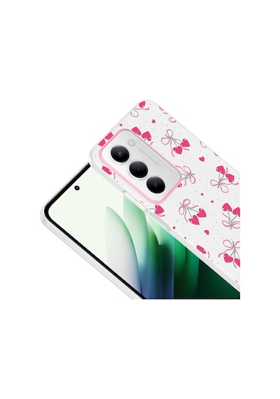 Xiaomi Redmi 15 Kılıf Çiçek Ve Fiyonk Desenli Kamera Yükseltili Pazarplus Premium