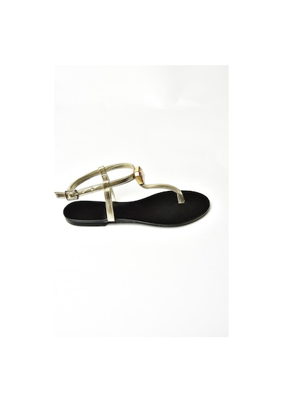 Fox Shoess272095209 Altın Parmak Arası Kadın Sandalet Altın