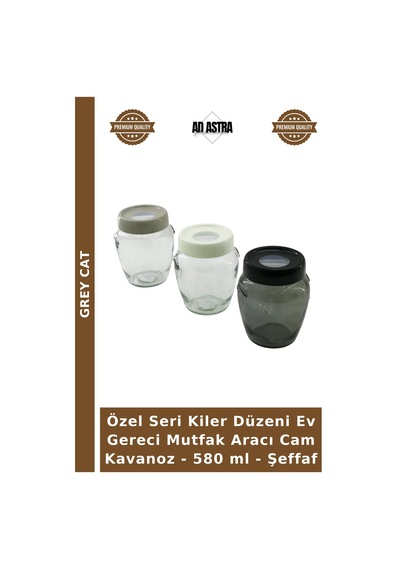 Özel Seri Kiler Düzeni Ev Gereci Mutfak Aracı Cam Kavanoz - 580 Ml - Şeffaf Çok Renkli