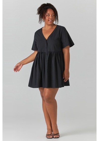 Madmext Siyah Düğmeli Mini Elbise Mg1621-siyah Siyah