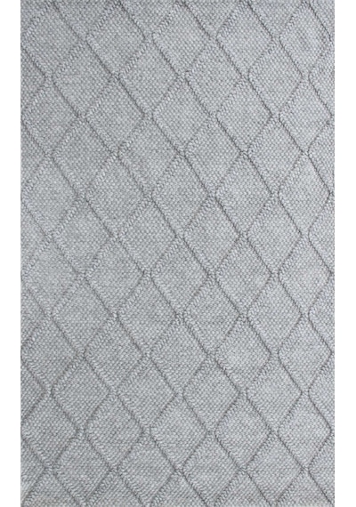 Eko Halı Jade Dıamond Grey Naturel Kazak Örgü Desenli El Dokuma Örgü Halı - 80X150