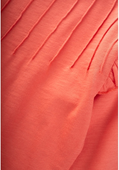 Cigit Nervür Detaylı T-shirt Takım 2-8 Yaş Mercan Mercan