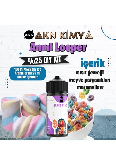 Anml Looper Yoğun Dıy Kit Meyveli Mısır Gevreği Gıda Aroması %25 Oranda Aroma İçerir Hazır Değildir 100 Ml