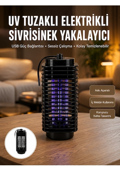 Kimyasal İçermeyen Uv Işıklı Böcek Ve Sivrisinek Kapanı Güvenli Kullanım Yeni Nesil - Lisinya
