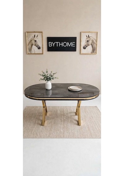 Lak Panel Siyah İrony Gold Pvc Li Sabit Yemek Masası, Mutfak Masası, Salon Masası Altın - Siyah Lak Panel Siyah İrony Gold Pvc Li Sabit Yemek Masası, Mutfak Masası, Salon Masası Altın - Siyah
