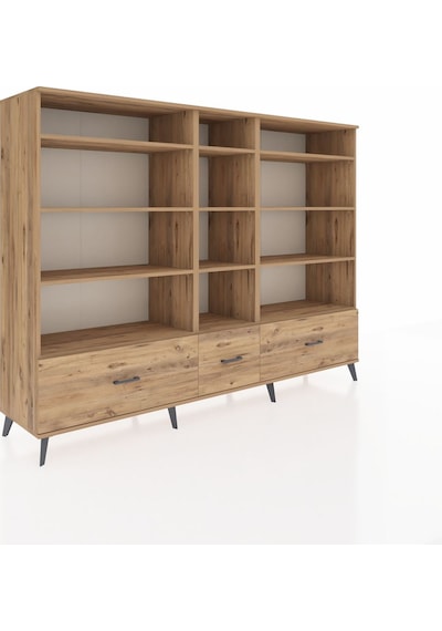 Hyperion Dolap 12 Raflı 3 Çekmeceli 220x44x163 Çam-çam Çam-çam