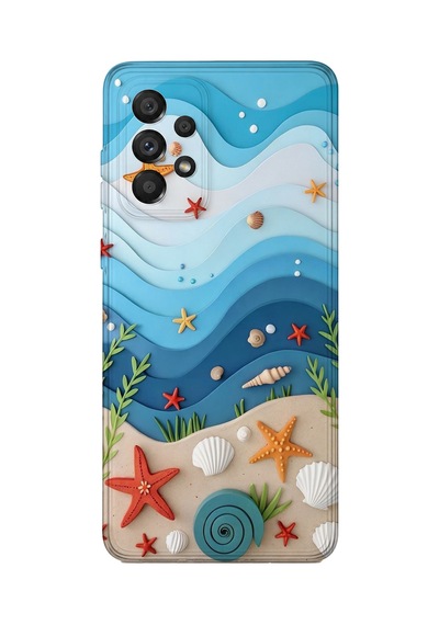 Samsung Galaxy A32 Uyumlu Baskılı Şeffaf Telefon Kılıfı Koleksiyon: Summer Beach Tropical 10
