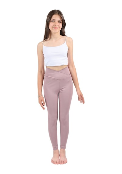Erdem Kıds Kız Çocuk Yüksek Bel Kruvaze Kemer, Koşu, Yürüyüş, Casual, Spor, Atletik, Egzersiz, Fittness Tayt Lila Lila