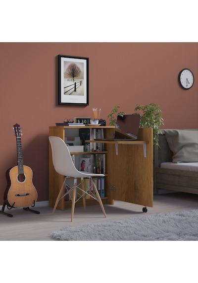 Asra Trend Fonksiyonel Kitaplık MD002 %100 MDF Katlanır Çalışma Masası Petra