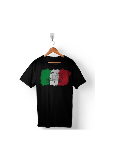 Italian Flag İtalya Bayrağı Vespa Scooter Baskılı Tişört Unisex T-shirt 001
