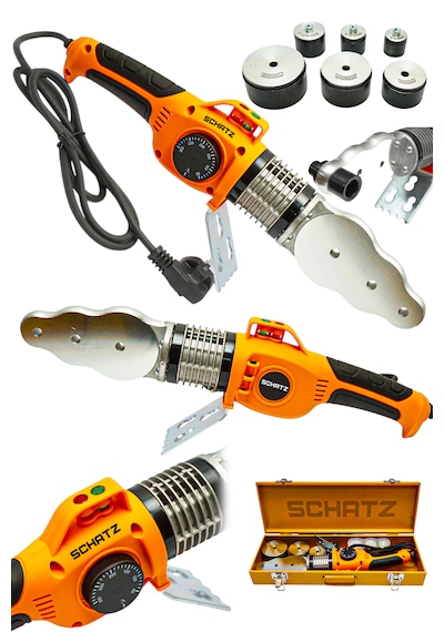 Schatz Profesyonel 1000 Watt Sjs Metal Şanzıman Pprc Pvc Boru Kaynak Makinesi Turuncu