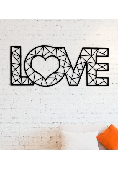 Love Figürlü Metal Duvar Objesi