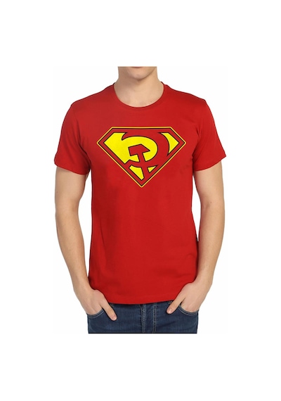 Bant Giyim - Superman Red Son Kırmızı Erkek T-shirt Tişört Kırmızı