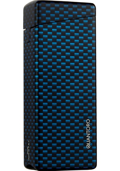 Quantoro Tek Torch Pürmüz Mavi Karbon Desenli Metal Puro Çakmağı - Trz1060