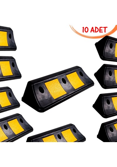 Kauçuk Araç Stoper Otopark Stoperi Araç Durdurucu Kauçuk Park Stoperi 500x160x100mm 10 Adet