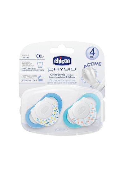 Chicco Physio Silikon Emzik 4m+ 2'li - Mavi