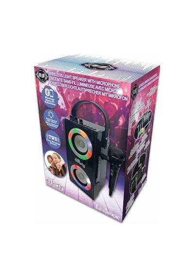 Hoparlör - Taşınabilir Mikrofon Hoparlörü Karaoke Işık Efektleri Kablosuz Usb Sd Kart Şarj Edilebilir Pil Siyah