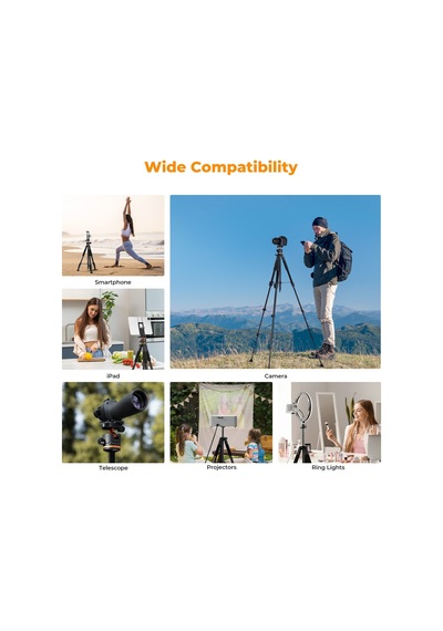 K&f Concept 190cm Alüminyum Tripod S255a3+bh-36 - 8kg Taşıma Kapasitesi