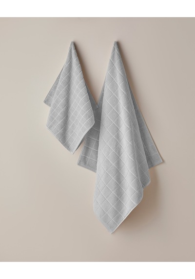 English Home Chequer Pamuk Banyo Havlusu 80x150 Cm Gri Gri