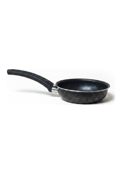Granit Görünümlü 4 Parça Mini Tencere Tava Seti 14 Cm Çap 3 Tencere 1 Kapak Siyah