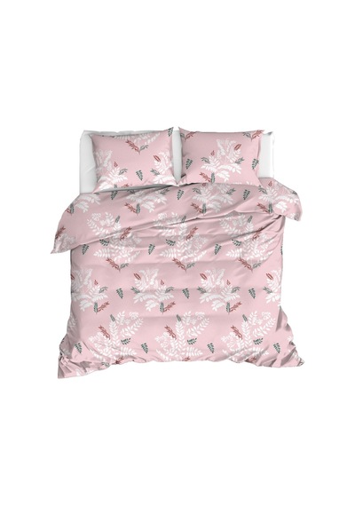Çift Kişilik Pamuklu Nevresim Takımı 4 Parça Fiorerose Desen Pembe / Yumuşak Dokulu Pembe