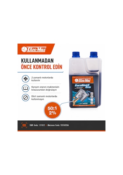 Oleo-mac Eurosint 2 Zamanlı Motor Yağı Ölçekli Şişe 1 Litre