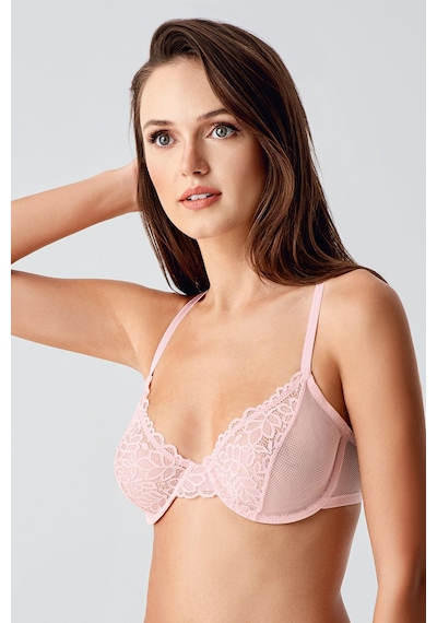 New Bra Kadın B Kap Dantelli Desteksiz Sütyen Pudra 8410 Pudra