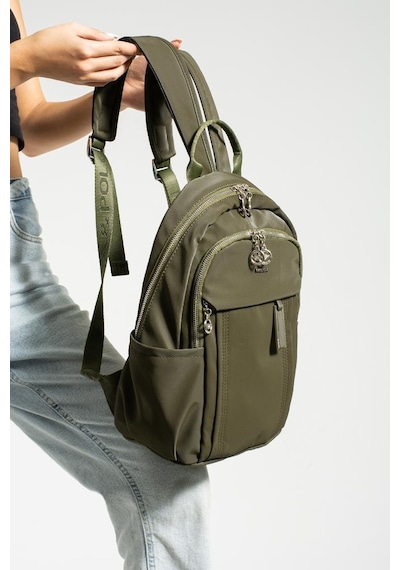 Baginn Saten Kumaş Kadın Sırt Çantası 38 28 Cm Yağmur İtici Kumaş Mega Bag Günlük Kullanıma Uygun Yeşil
