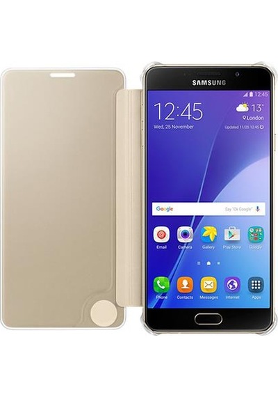 Galaxy A7 2016 A710f İle Uyumlu Clear View Cover Altın Ef-za710cfegww Gold
