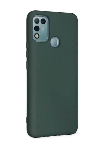 İnfinix Hot 10 Play Uyumlu Kılıf Nano İçi Kadife Silikon - Koyu Yeşil