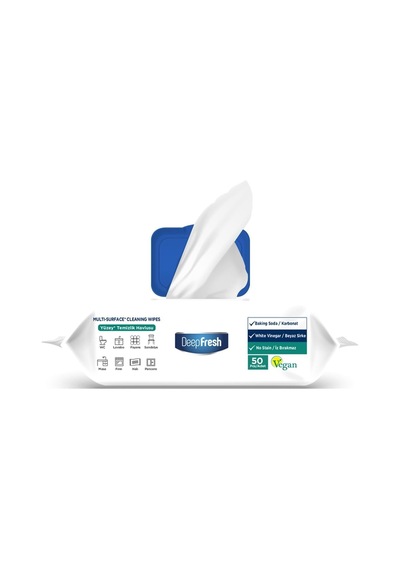 Deepfresh İz Bırakmaz Yüzey Temizleme Havlusu, Beyaz Sabun Kokulu 100 Yaprak
