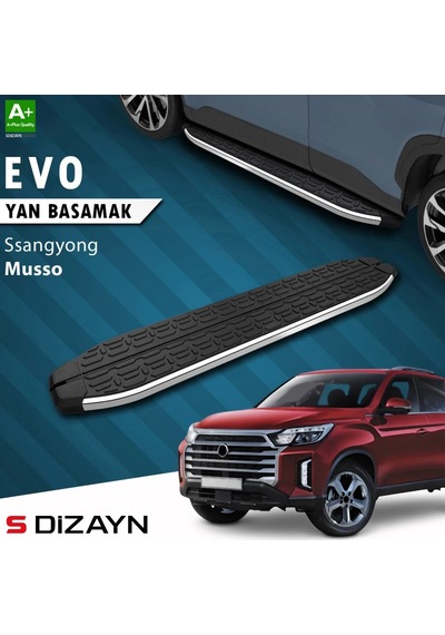S-dizayn Ssangyong Musso Evo Krom Yan Basamak 213 Cm 2018-2026 A+ Kalite