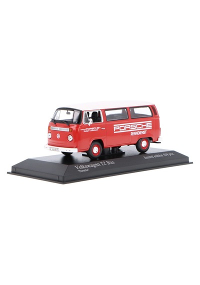 1:43 Ölçek Minichamps 1972 Volkswagen T2 Bus Porsche Renndienst Diecast Metal Minyatür Model Araba 10cm
