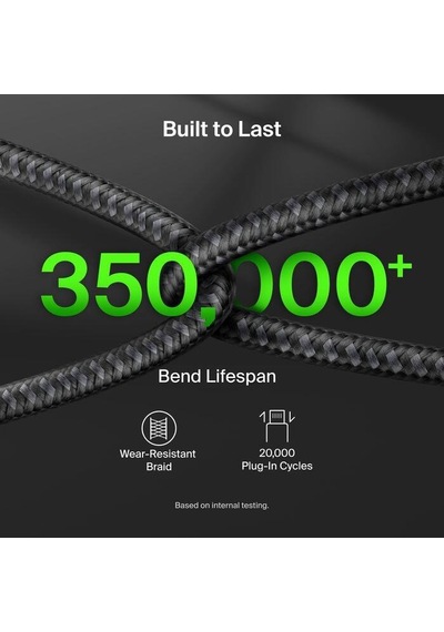 Belkin Cac004hq1.5mbk Boostcharge Pro 140w Usb-c To Dual Usb-c Örgülü Kablo 1.5m - Siyah