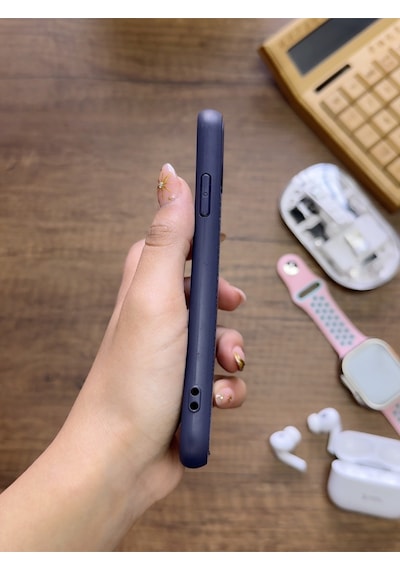 Apple iPhone X Uyumlu Premium Deri Dokulu Darbelere Karşı Dayanıklı Nazal Silikon Kılıf Lacivert