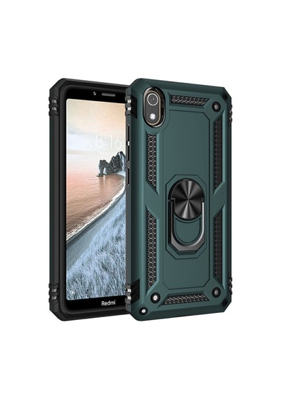 Redmi 7a Kılıf Sofya Yüzüklü Silikon Kapak - Yeşil Bz8683140108595