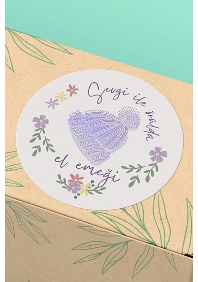 Sevgi İle Örüldü El Emeği Sticker 3x3cm St2323 Çok Renkli
