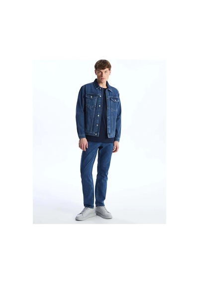 LC Waikiki Lcw Jeansındigo Standart Kalıp Erkek Jean Ceket Mavi
