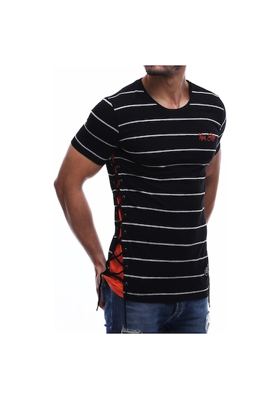 Madmext Yandan Bağcıklı Siyah Tişört 2567